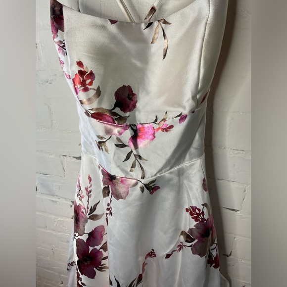 B Darlin Floral Prom Dress - White and Pink - Picture 3 of 6